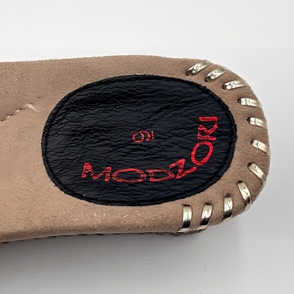 Modzori Lucia Reversible Wedge Sandals Black Tan Metallic Travel Size 9 Boho - Picture 14 of 16